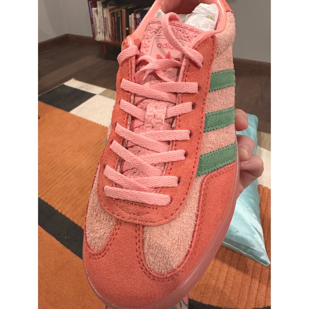 🍓 adidas Gazelle Indoor Semi Pink Spark Preloved Scarlet Green Men's 7 UK 6.5 - Picture 5 of 14